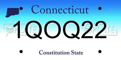 1QOQ22 Connecticut License Plate