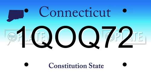 1QOQ72 Connecticut License Plate