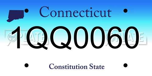 1QQ0060 Connecticut License Plate