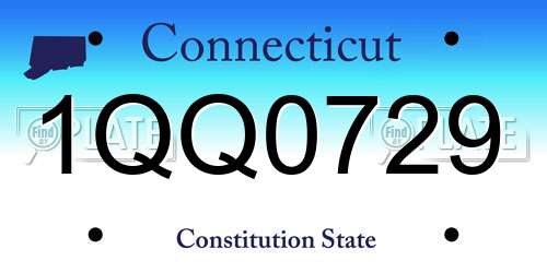 1QQ0729 Connecticut License Plate