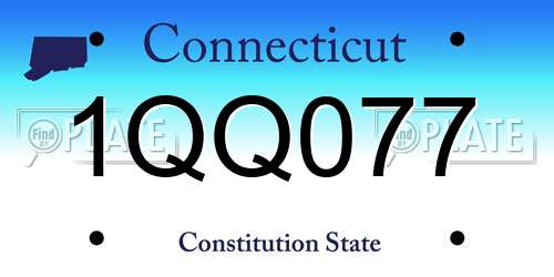1QQ077 Connecticut License Plate
