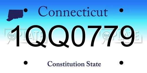 1QQ0779 Connecticut License Plate