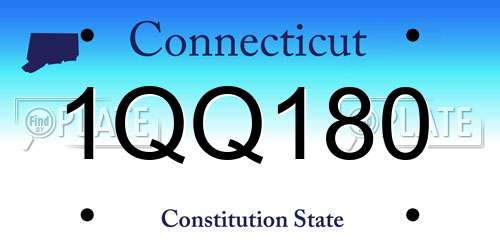 1QQ180 Connecticut License Plate