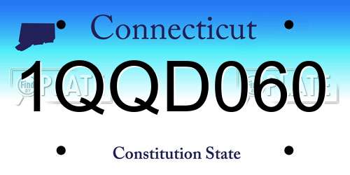 1QQD060 Connecticut License Plate