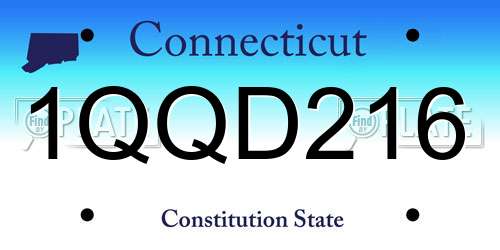 1QQD216 Connecticut License Plate