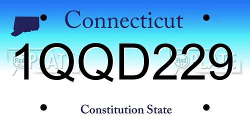 1QQD229 Connecticut License Plate