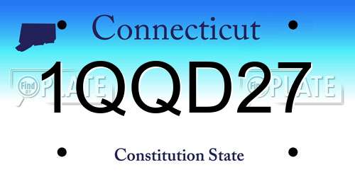 1QQD27 Connecticut License Plate