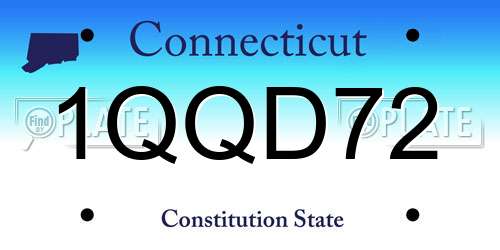 1QQD72 Connecticut License Plate