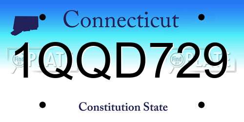 1QQD729 Connecticut License Plate