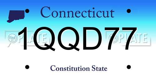 1QQD77 Connecticut License Plate