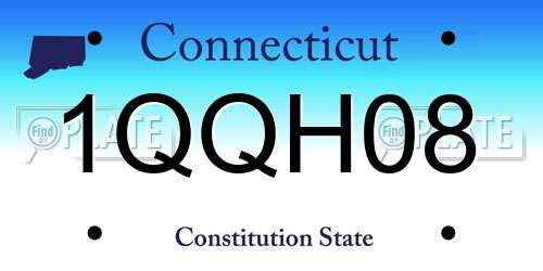 1QQH08 Connecticut License Plate