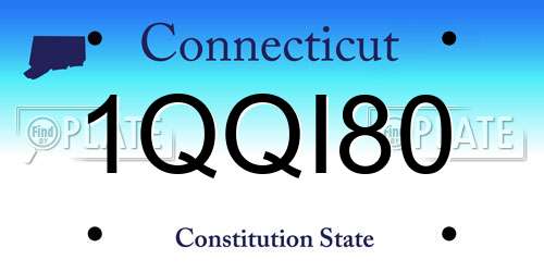 1QQI80 Connecticut License Plate