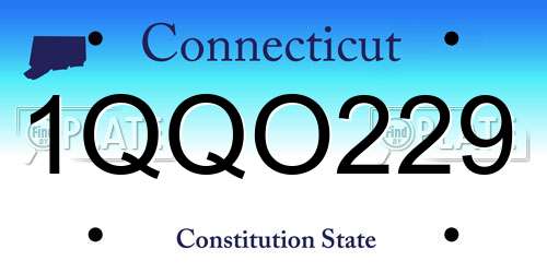 1QQO229 Connecticut License Plate