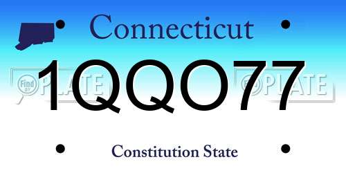1QQO77 Connecticut License Plate