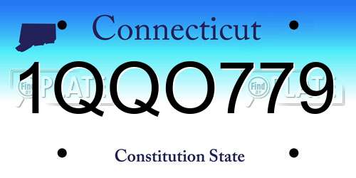 1QQO779 Connecticut License Plate