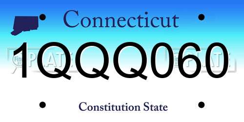 1QQQ060 Connecticut License Plate
