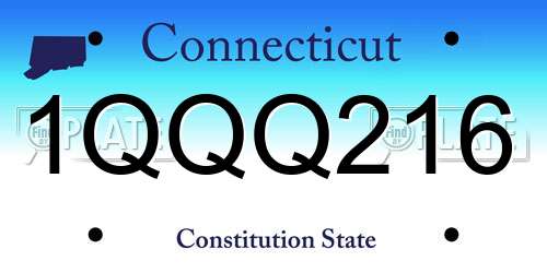 1QQQ216 Connecticut License Plate