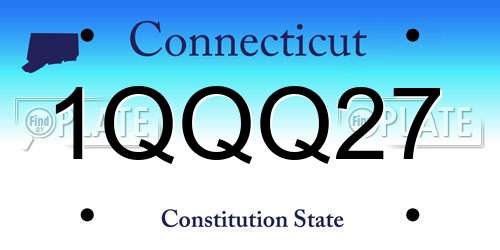 1QQQ27 Connecticut License Plate