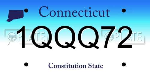 1QQQ72 Connecticut License Plate