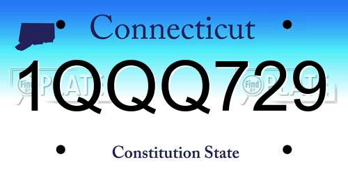 1QQQ729 Connecticut License Plate