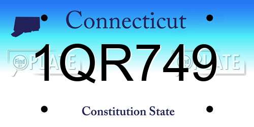 1QR749 Connecticut License Plate