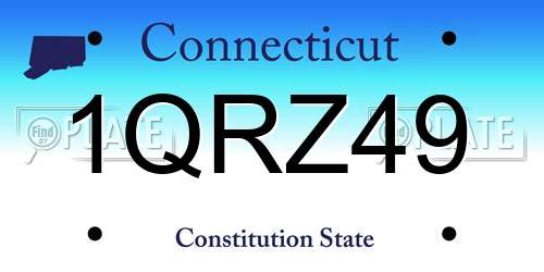 1QRZ49 Connecticut License Plate