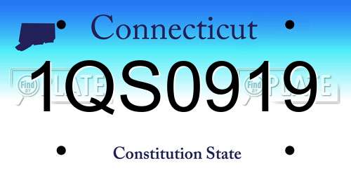 1QS0919 Connecticut License Plate