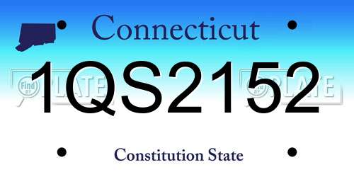 1QS2152 Connecticut License Plate