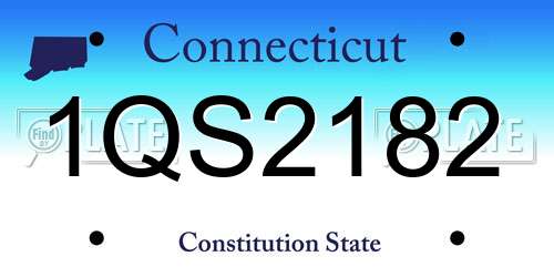 1QS2182 Connecticut License Plate