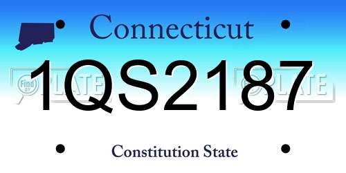 1QS2187 Connecticut License Plate