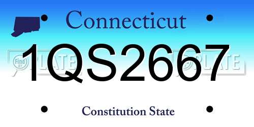 1QS2667 Connecticut License Plate