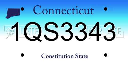 1QS3343 Connecticut License Plate