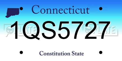 1QS5727 Connecticut License Plate