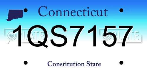 1QS7157 Connecticut License Plate