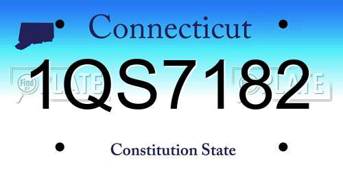 1QS7182 Connecticut License Plate