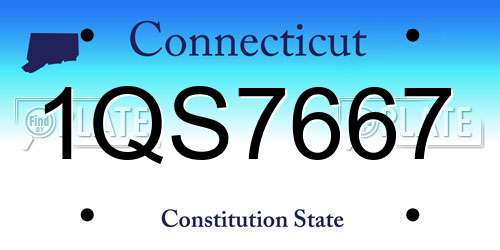 1QS7667 Connecticut License Plate