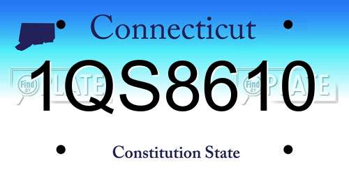 1QS8610 Connecticut License Plate