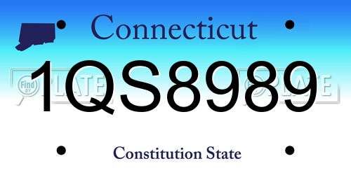 1QS8989 Connecticut License Plate