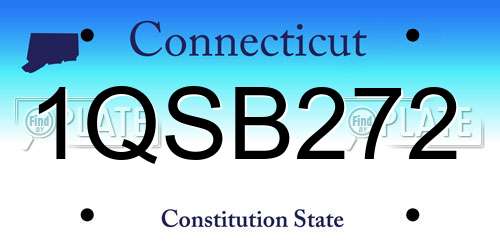 1QSB272 Connecticut License Plate