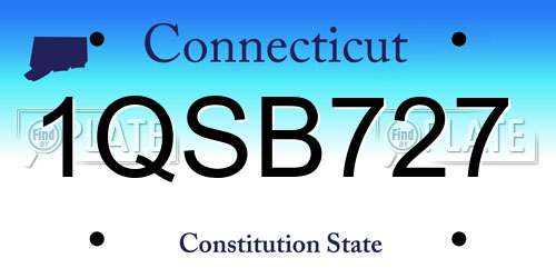 1QSB727 Connecticut License Plate
