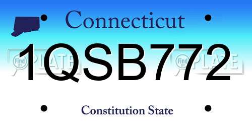 1QSB772 Connecticut License Plate