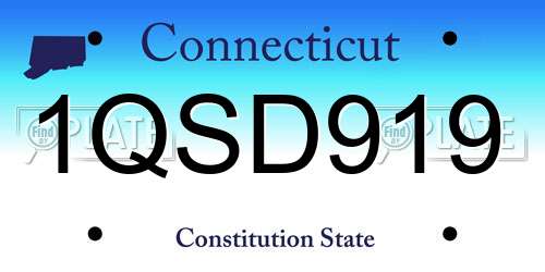1QSD919 Connecticut License Plate