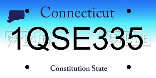 1QSE335 Connecticut License Plate