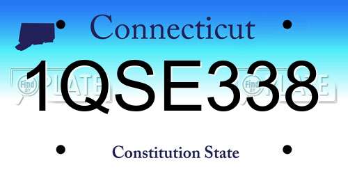 1QSE338 Connecticut License Plate