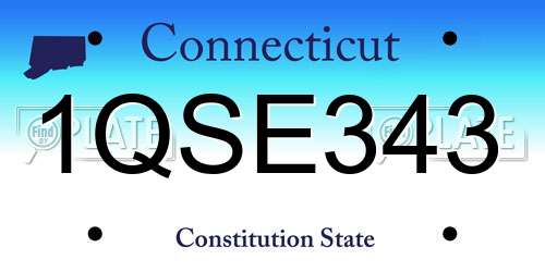 1QSE343 Connecticut License Plate