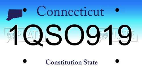 1QSO919 Connecticut License Plate