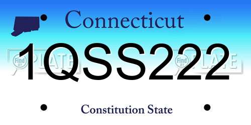 1QSS222 Connecticut License Plate