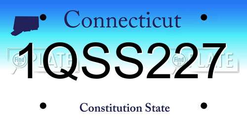 1QSS227 Connecticut License Plate