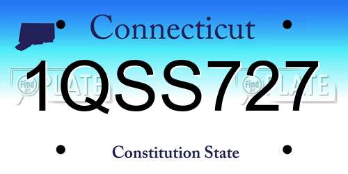 1QSS727 Connecticut License Plate