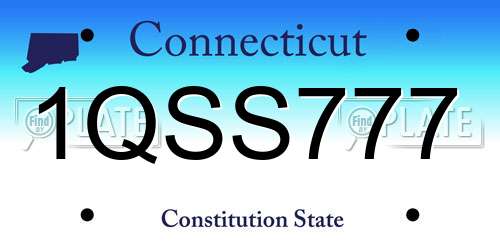 1QSS777 Connecticut License Plate